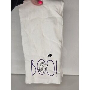 Rae Dunn Peanuts Snoopy Halloween Boo Kitchen Hand Towels Set White Bat